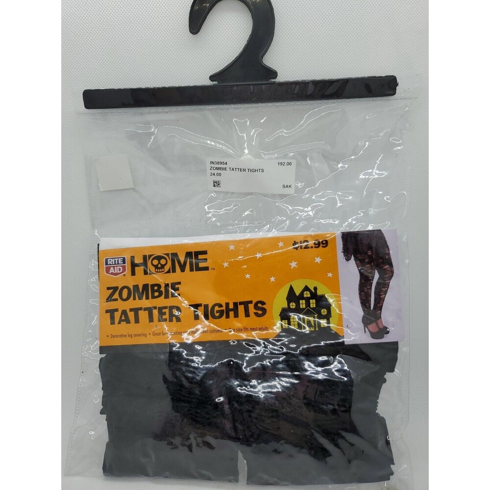 Zombie Tatter Tights Black Halloween Costume Accessory One Size Fits most Adult